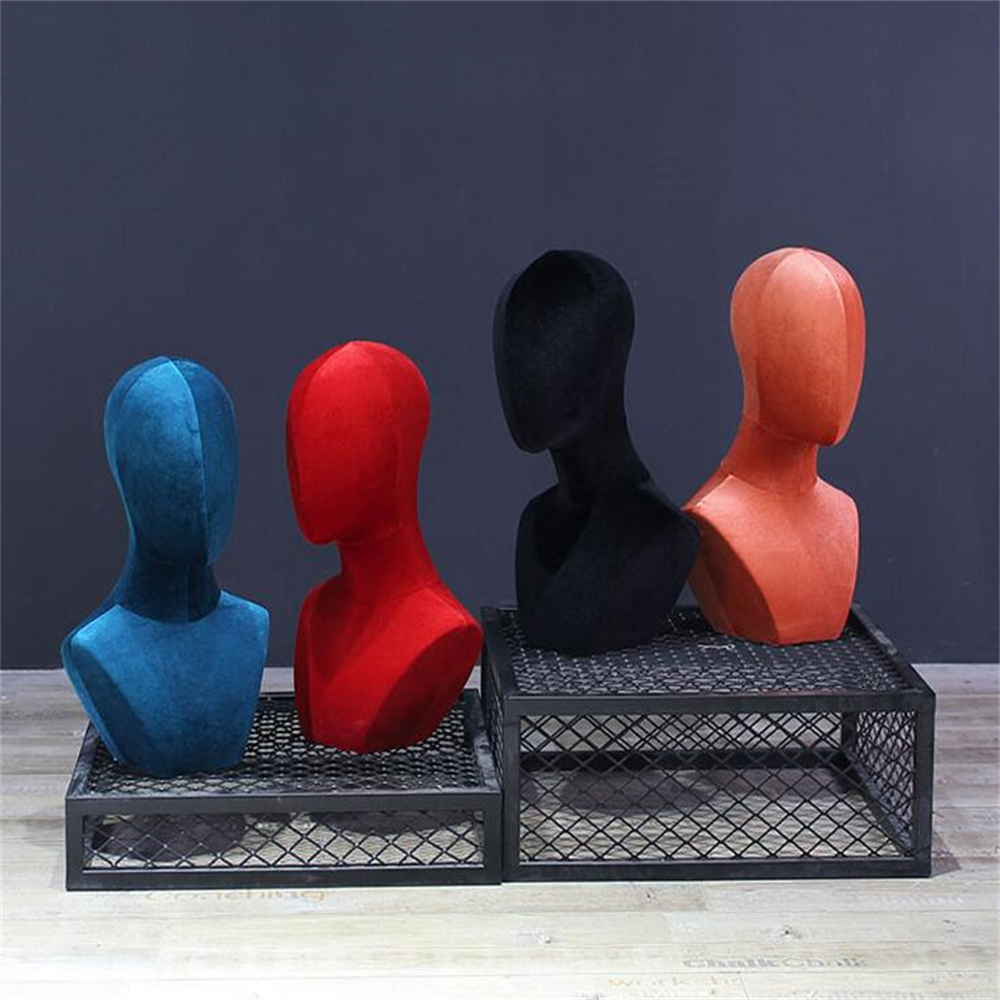 Body Jewelry Stores - 10 Styles Colorful Velvet Headform Props,