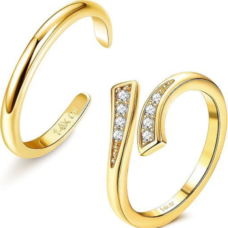 Body Jewelry Lot - 14K Gold-Plated Adjustable Zircon Foot Ring