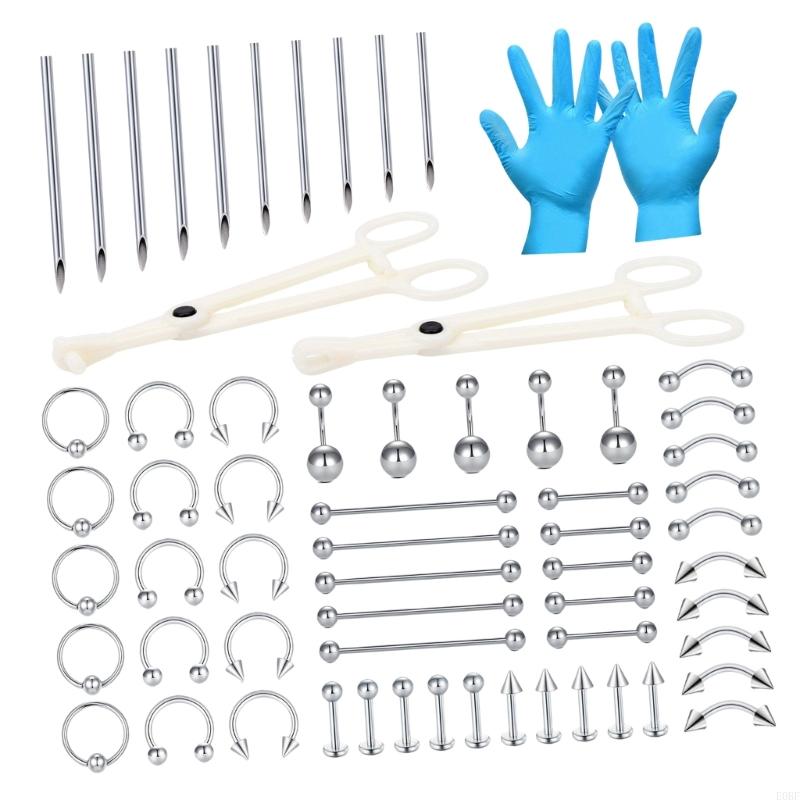 Body Jewelry Gauges - Professional Body Jewelry Set Of 64