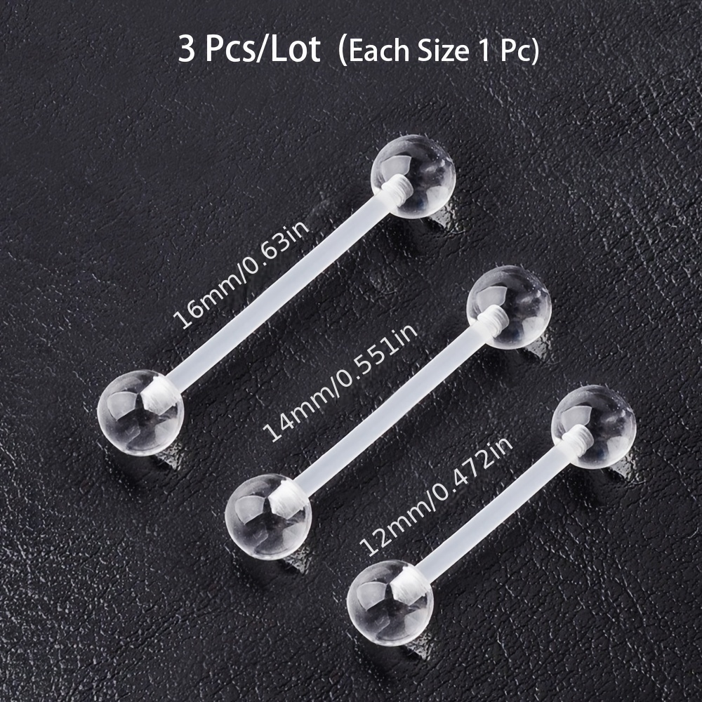 Body Jewelry Stores - 3pcs/Set (Each Size 1pc) Soft Transparent