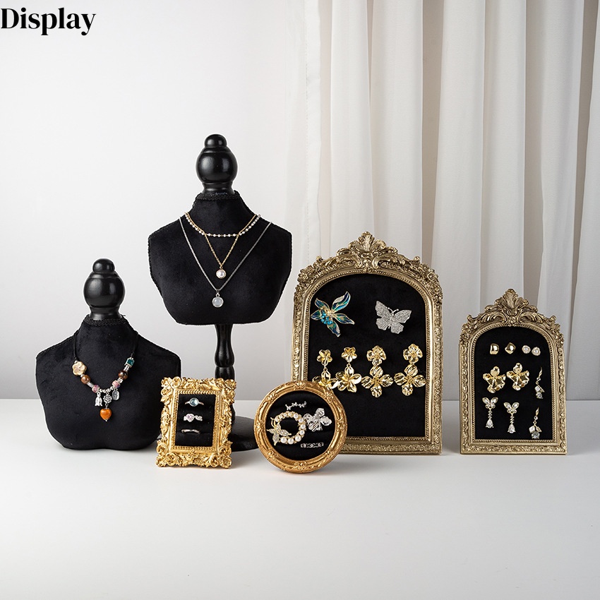 Body Jewelry Stores - Black Velvet Bust Form Jewelry Display