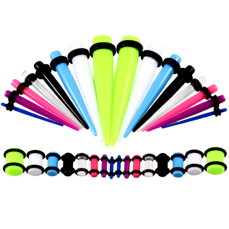 36pcs/lot Acrylic Ear Gauge Ta - Body Jewelry Gauges 评论和价格