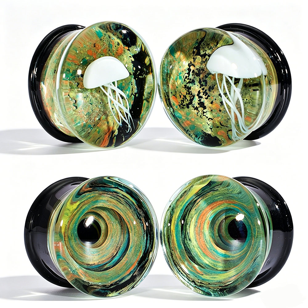 Pair Quality Glass Vortex Ear  - Body Jewelry Quality 评论和价格