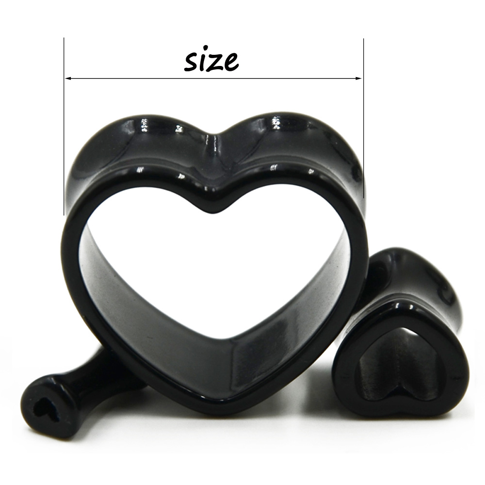 Acrylic Love Black White Heart - Body Jewelry Gauges 评论和价格