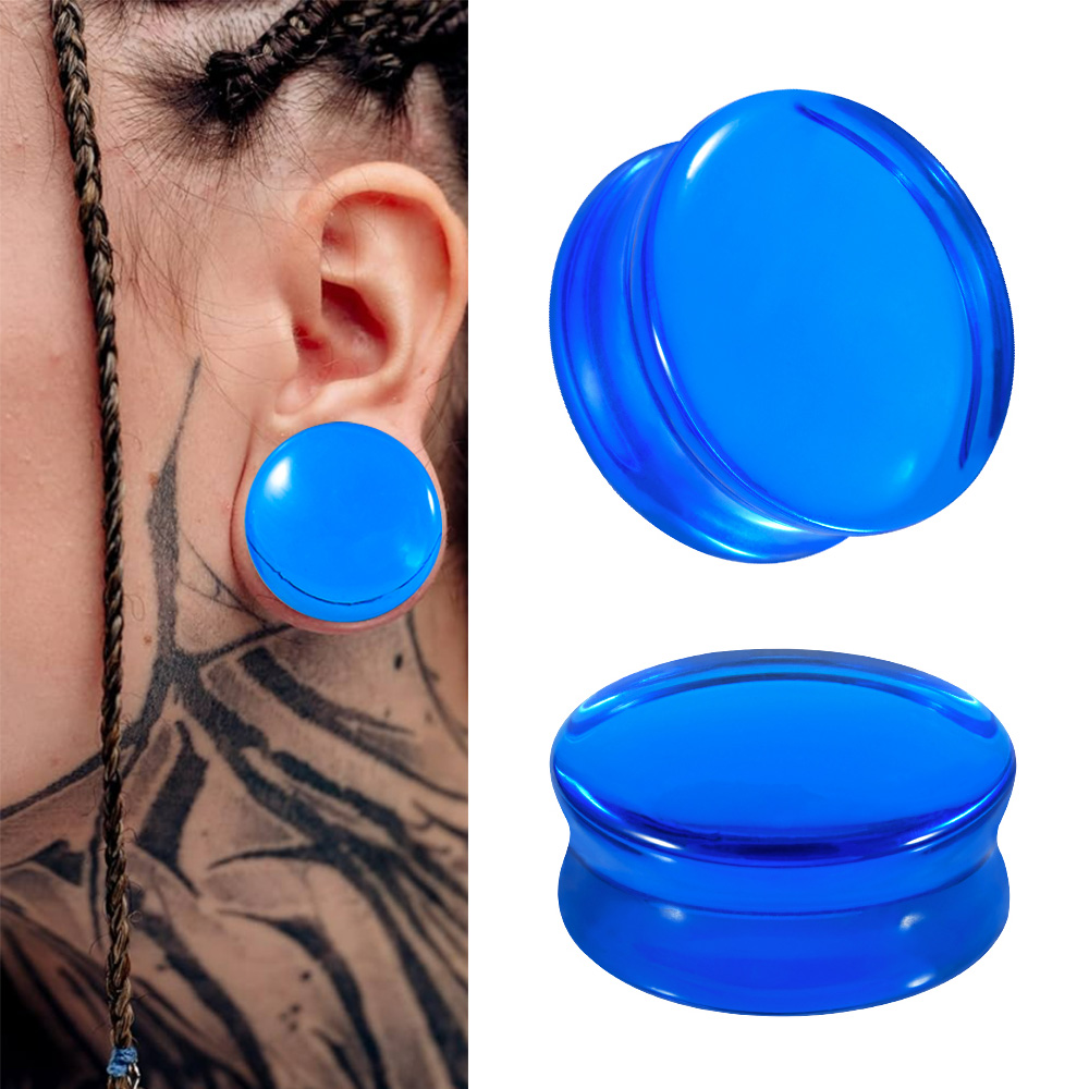 1/2/22PCS Glass&Stone Round Ea - Body Jewelry Gauges 评论和价格