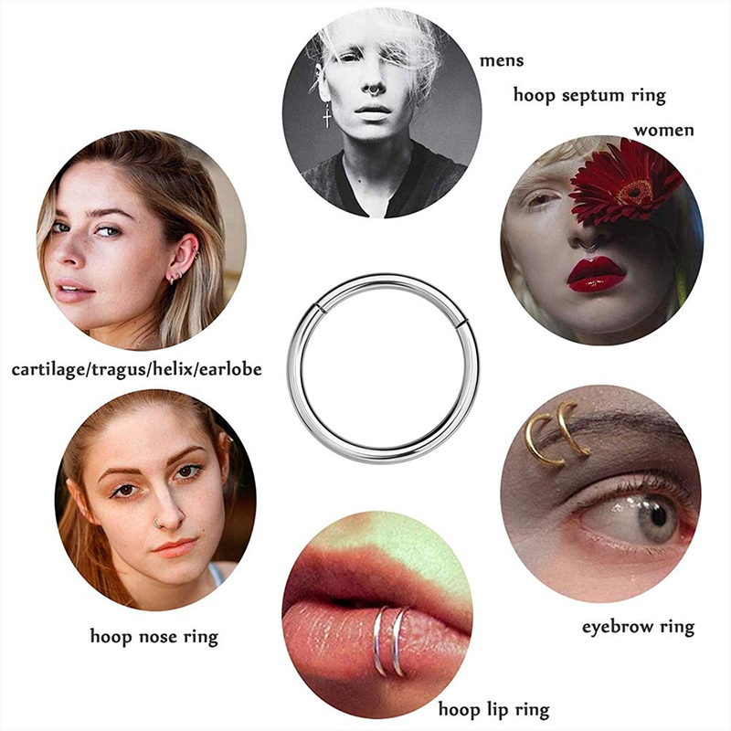 16G 316L Surgical Steel Hinged - Body Jewelry Ear 评论和价格