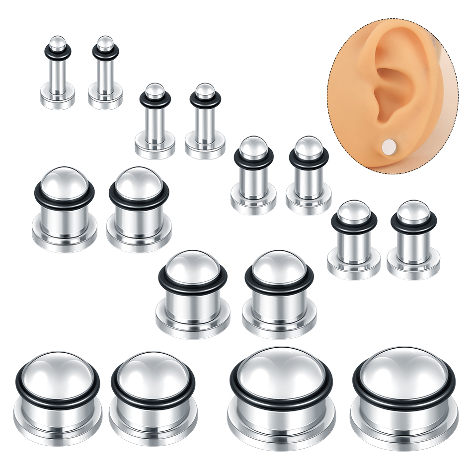 1Pair Stainless Steel Ear Tunn - Body Jewelry Gauges 评论和价格