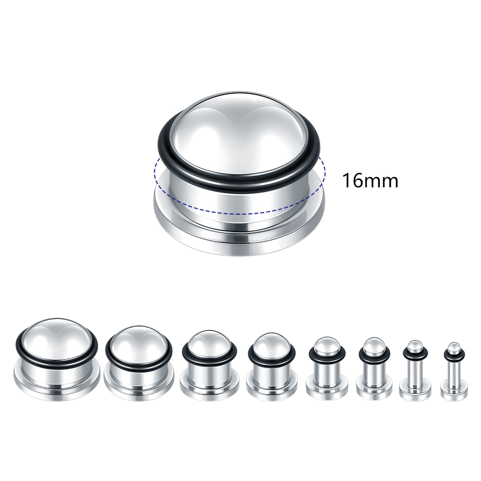 1Pair Stainless Steel Ear Tunn - Body Jewelry Gauges 评论和价格
