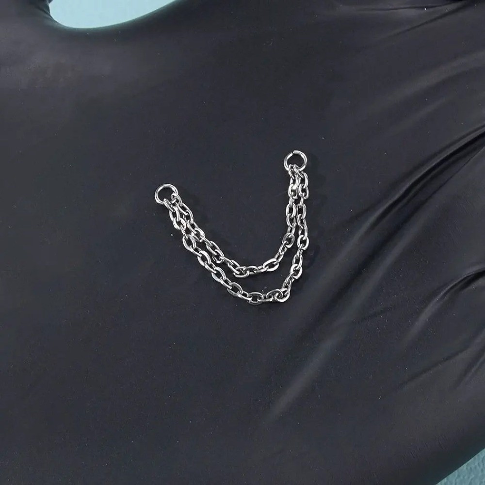 Titanium Nose Chain Three Laye - Body Jewelry Ear 评论和价格