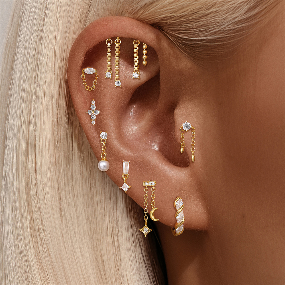 Aide  925 Sterling Silver Ear  - Body Jewelry Ear Piercing 评论和价格