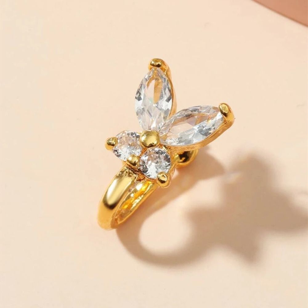 Rhinestone Butterfly Nose Ring - Body Jewelry Ear 评论和价格