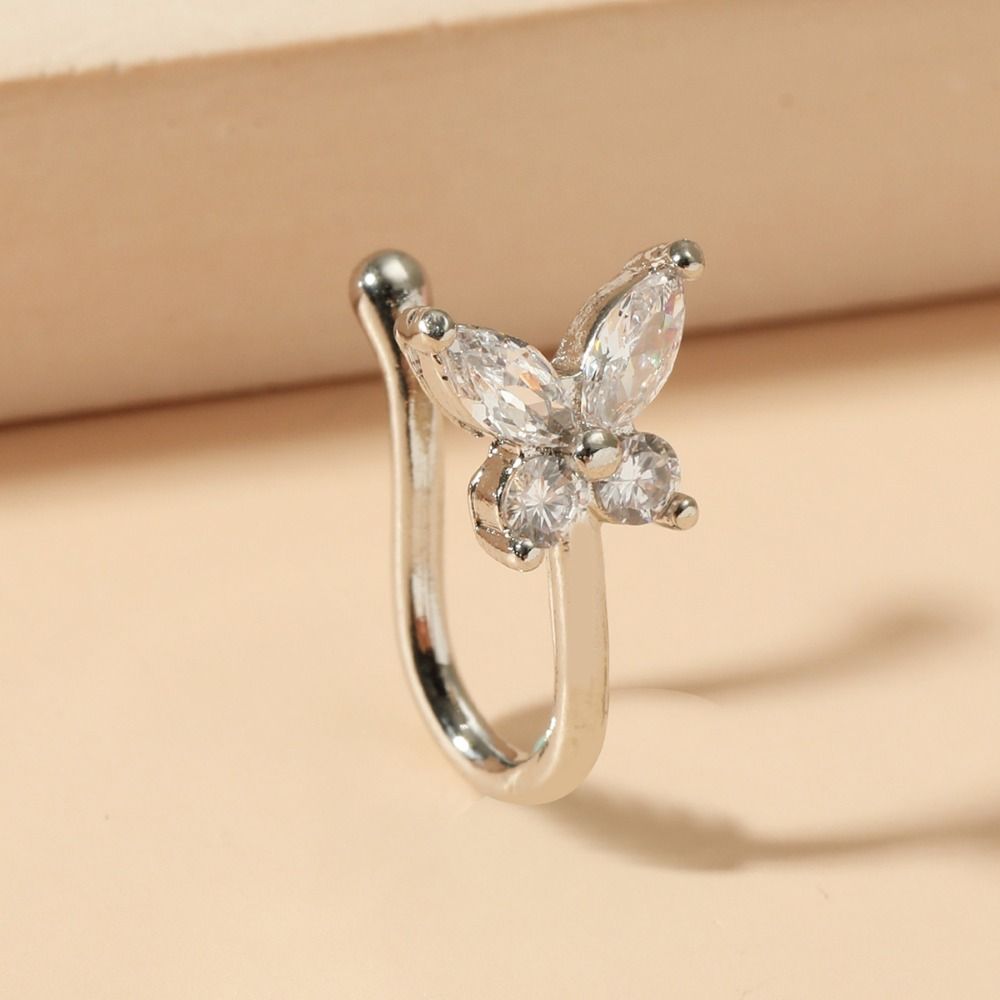 Rhinestone Butterfly Nose Ring - Body Jewelry Ear 评论和价格