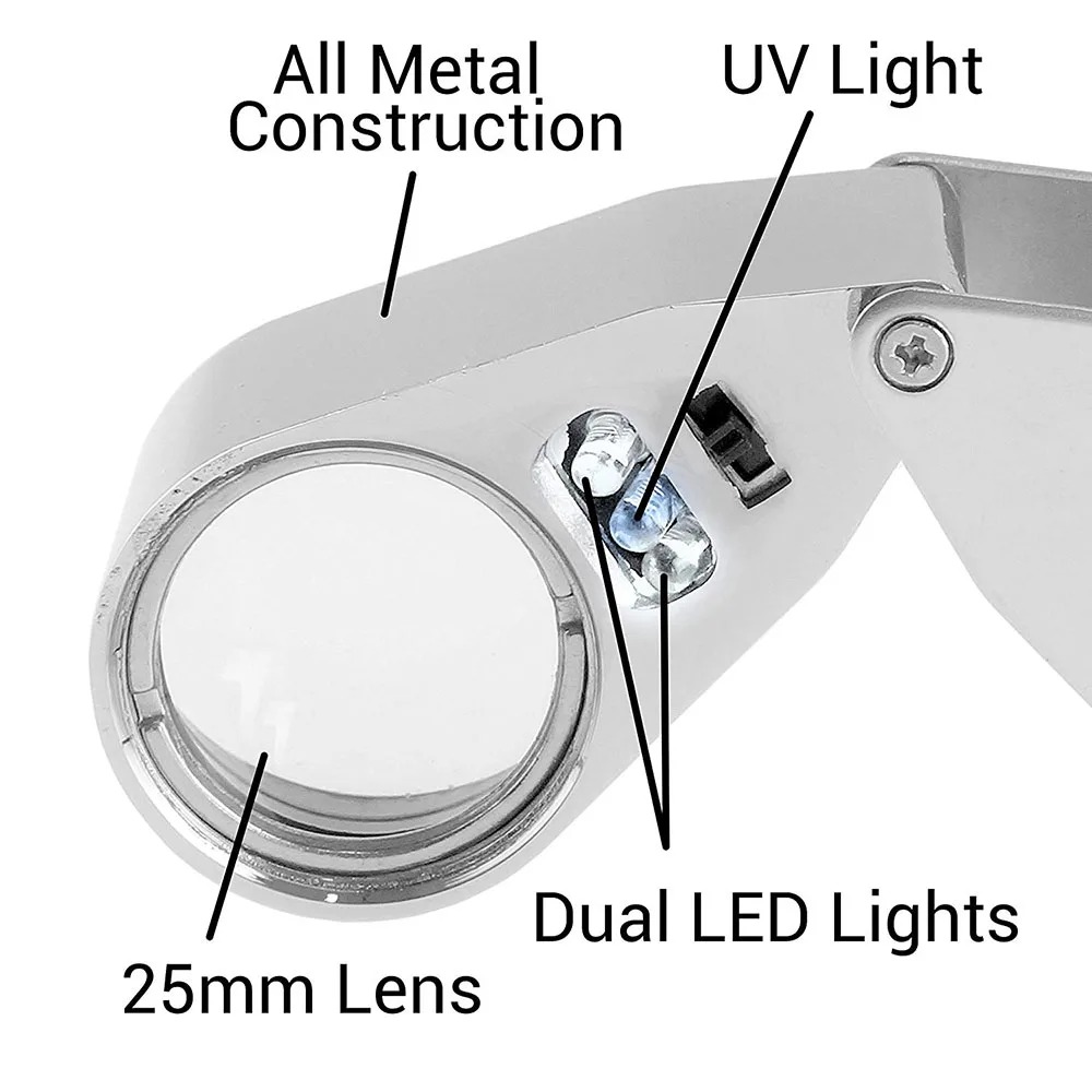 40X Illuminated Jeweler Loupe  - Body Jewelry Repair 评论和价格