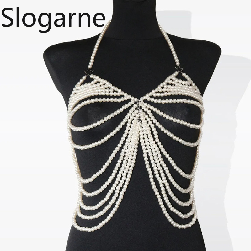 Women Sexy Pearl Body Chain Je - Body Jewelry Europe 评论和价格
