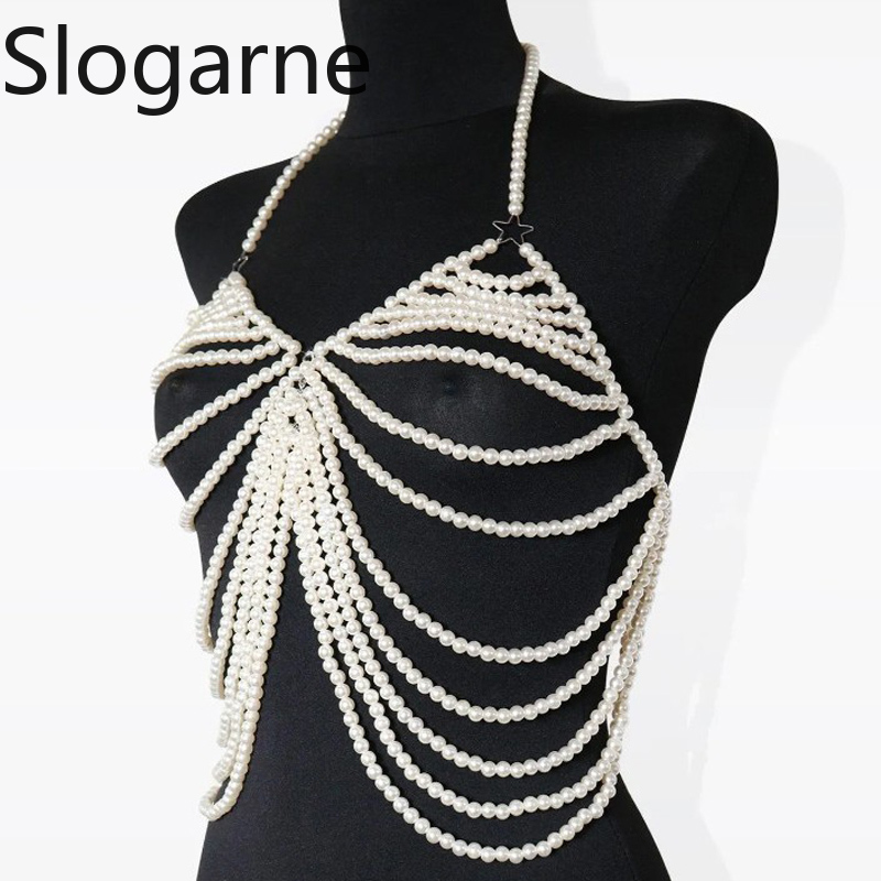Women Sexy Pearl Body Chain Je - Body Jewelry Europe 评论和价格
