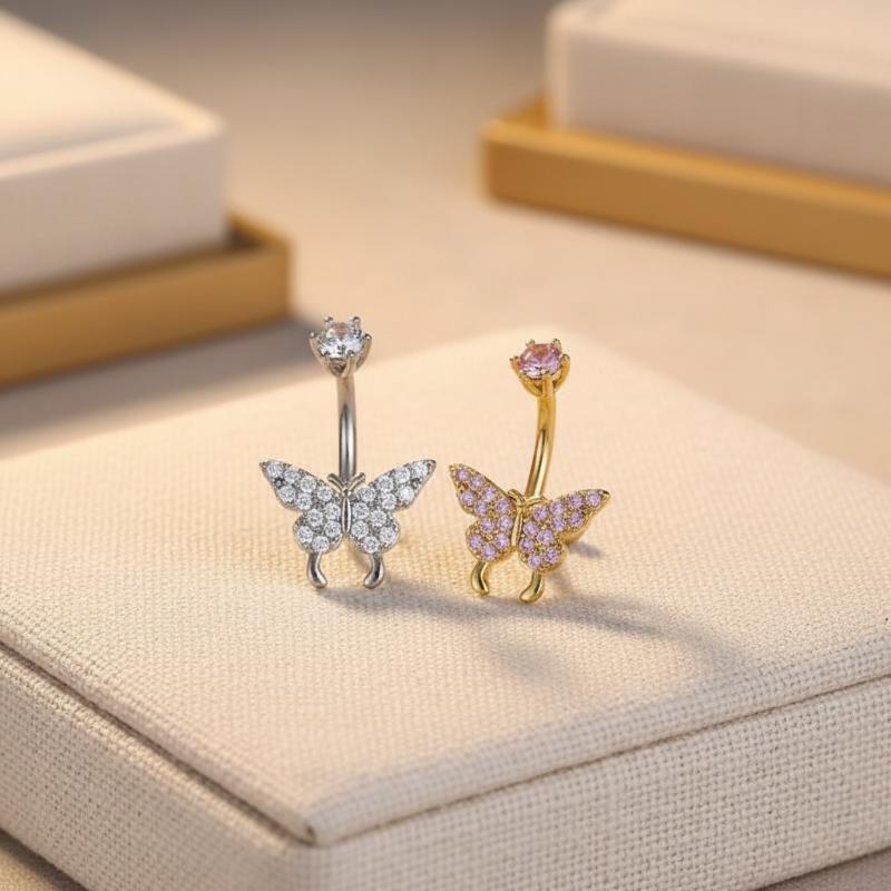 Butterfly Zircon Belly Button  - Body Piercing Quality Jewelry 评论和价格