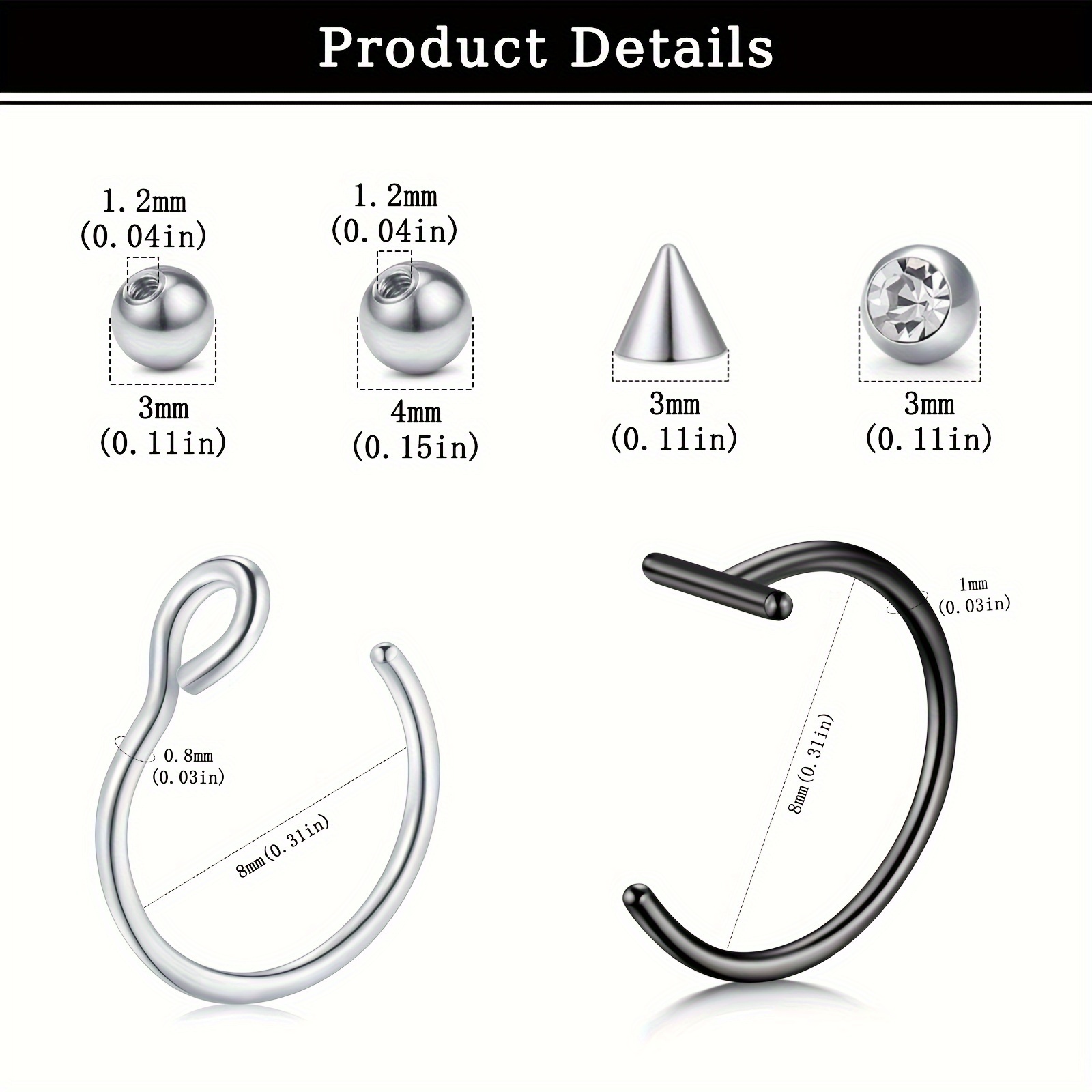 Fake Piercings Fake Lip Ring F - Body Jewelry Ear 评论和价格