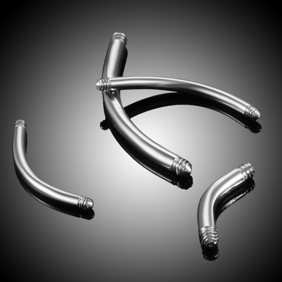 100Pcs/lot Steel Piercing Bana - Body Jewelry Gauges 评论和价格