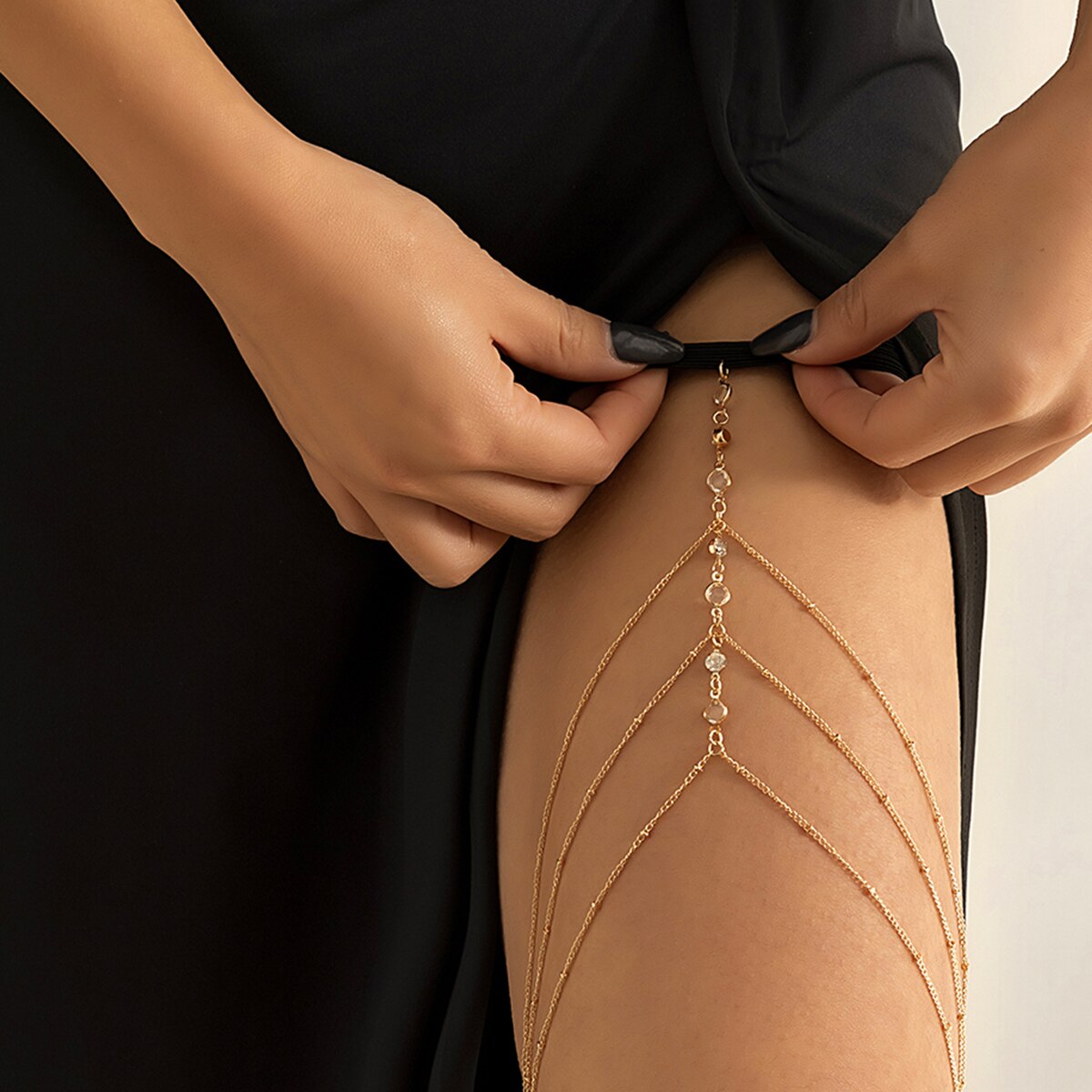 Boho Elastic Band Crystal Leg  - Body Jewelry For Sale 评论和价格