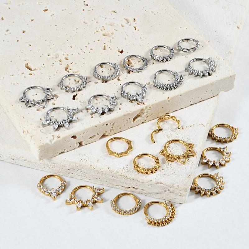31BB Stylish Crystal Septum Ri - Body Jewelry Ear Piercing 评论和价格