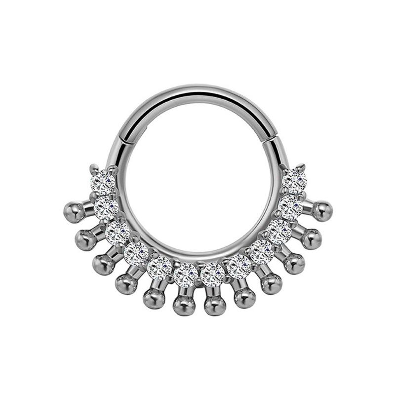 31BB Stylish Crystal Septum Ri - Body Jewelry Ear Piercing 评论和价格