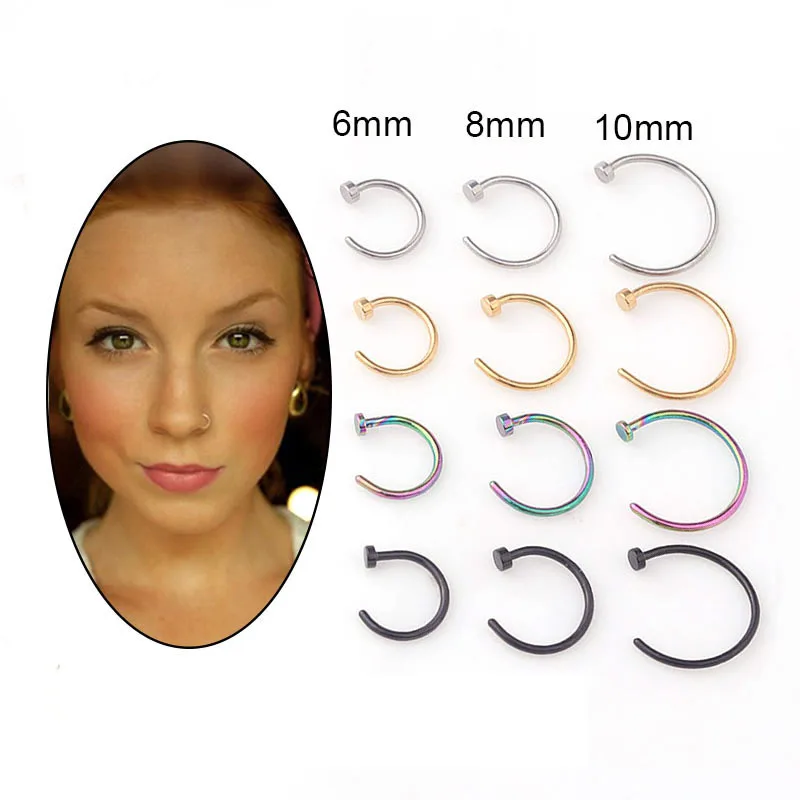 5pcs/lot 20G Nose Ring Hoop, 6 - Body Jewelry Lot 评论和价格