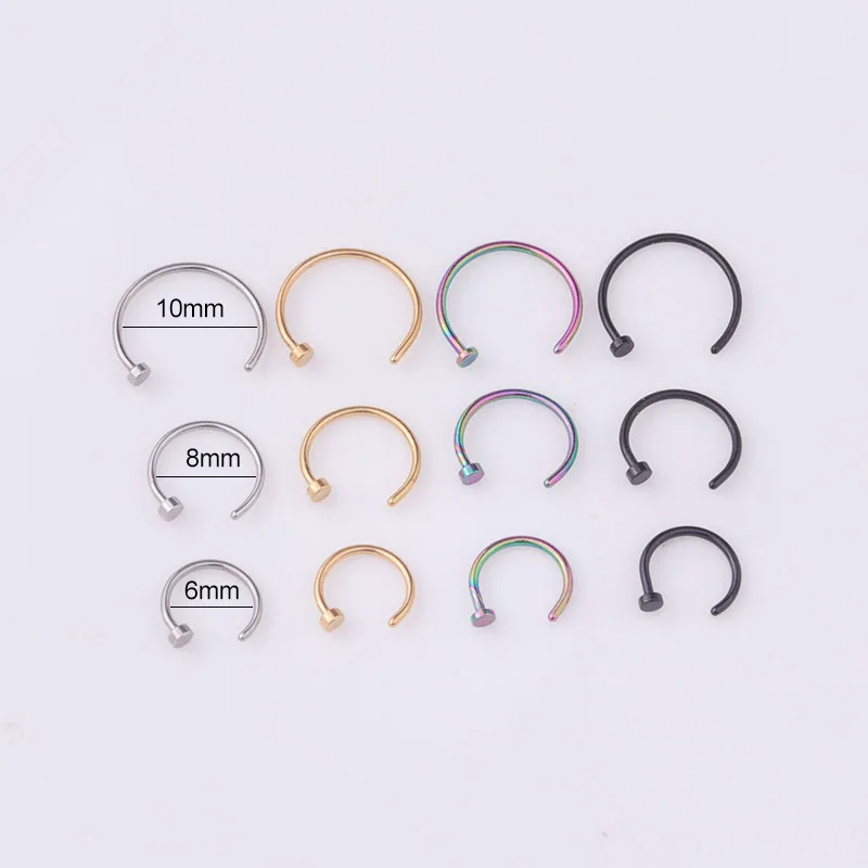 5pcs/lot 20G Nose Ring Hoop, 6 - Body Jewelry Lot 评论和价格