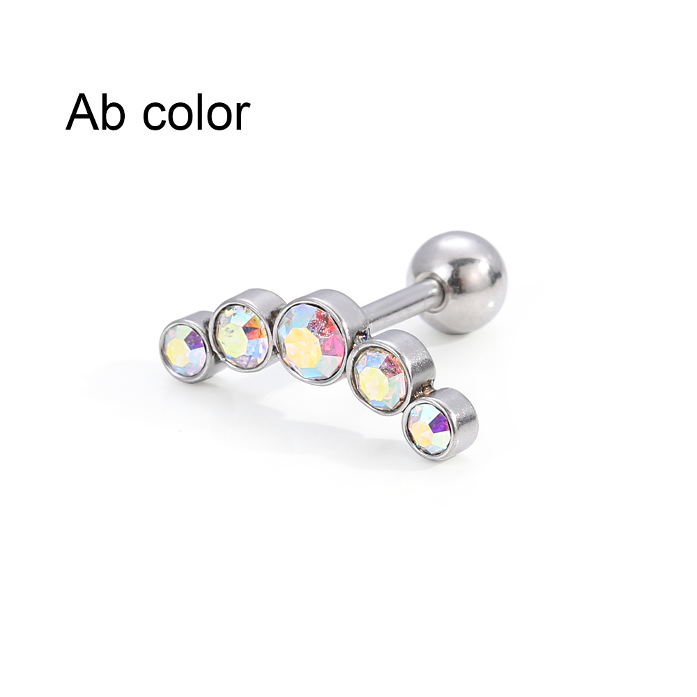 1Pcs Fashion 16G Crystal Gem O - Body Jewelry Ear 评论和价格