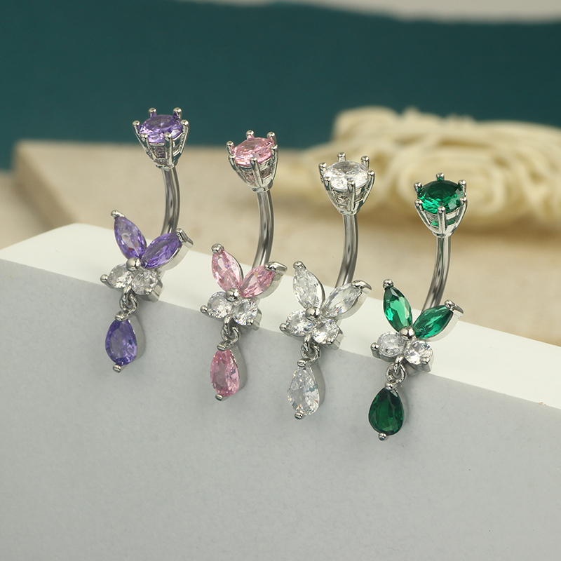 14G Dangle Butterfly Belly Rin - Body Jewelry Co 评论和价格