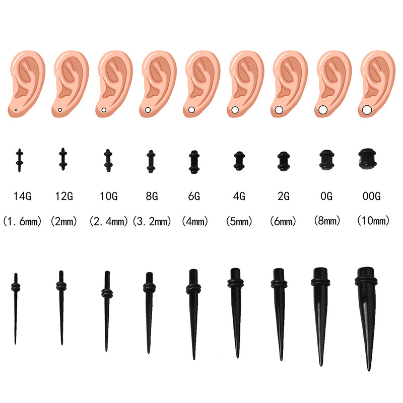 50pcs Acrylic Spike Ear Gauges - Body Jewelry Gauges 评论和价格