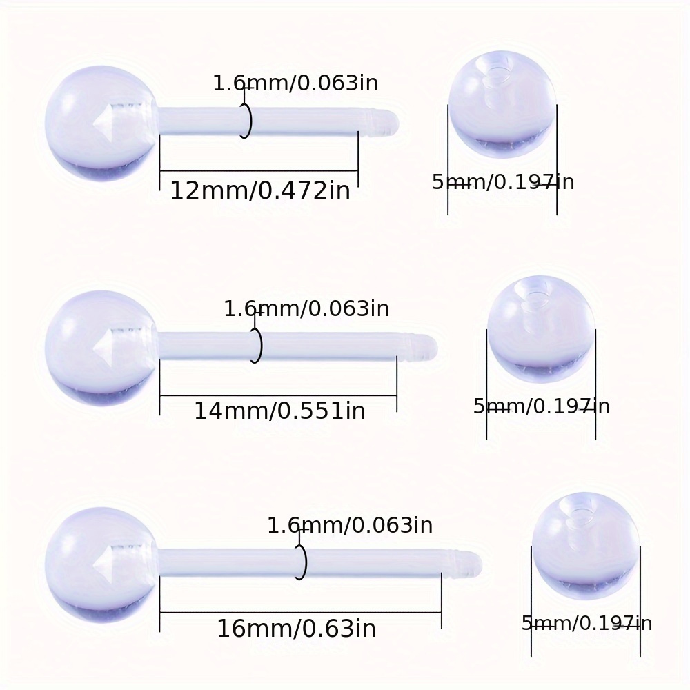3pcs/Set (Each Size 1pc) Soft  - Body Jewelry Stores 评论和价格