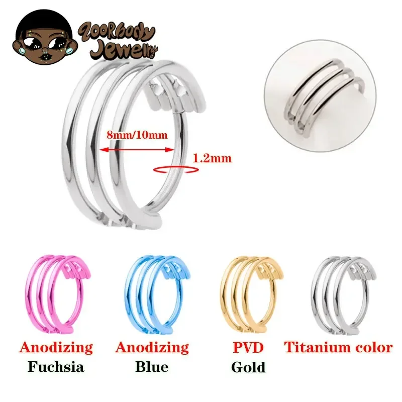 G23 Titanium Three Layer Hollo - Body Jewelry Quality 评论和价格
