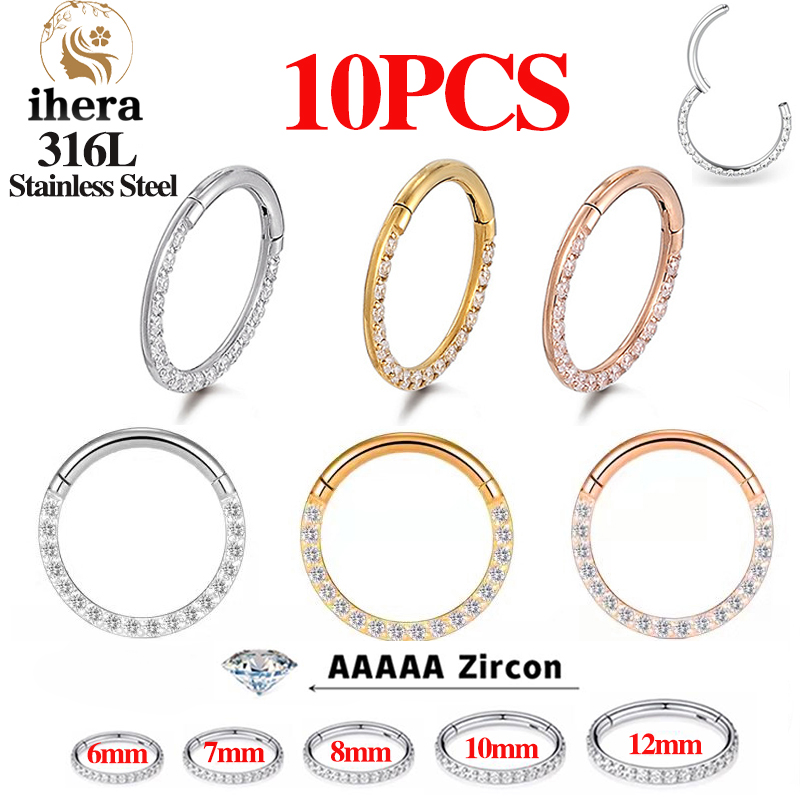 1/10PCS Stainless Steel Nose R - Body Jewelry Ear Piercing 评论和价格