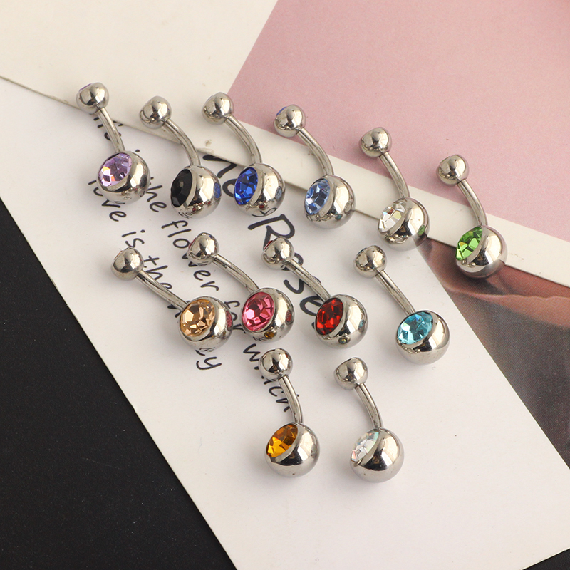 G23 Titanium Double Gem belly  - Body Piercing Quality Jewelry 评论和价格