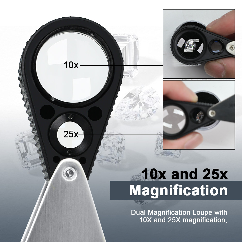 Dual 10X 25X Jewelry Loupe - S - Body Jewelry Repair 评论和价格