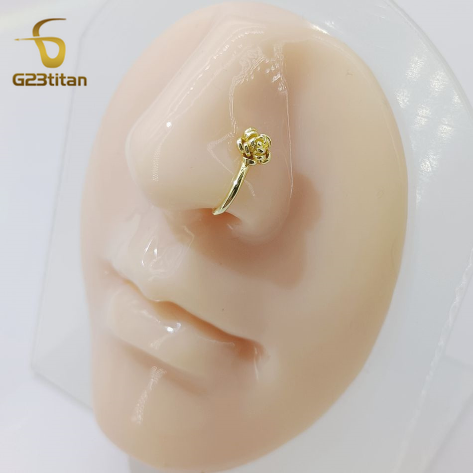 1pc Crystal Copper Rose Nose C - Body Jewelry Ear 评论和价格