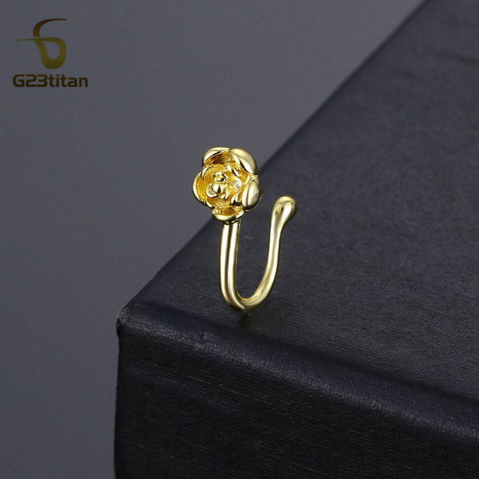 1pc Crystal Copper Rose Nose C - Body Jewelry Ear 评论和价格