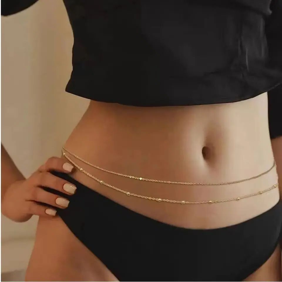 HipHop Double Layers Belly Cha - Body Jewelry For Sale 评论和价格