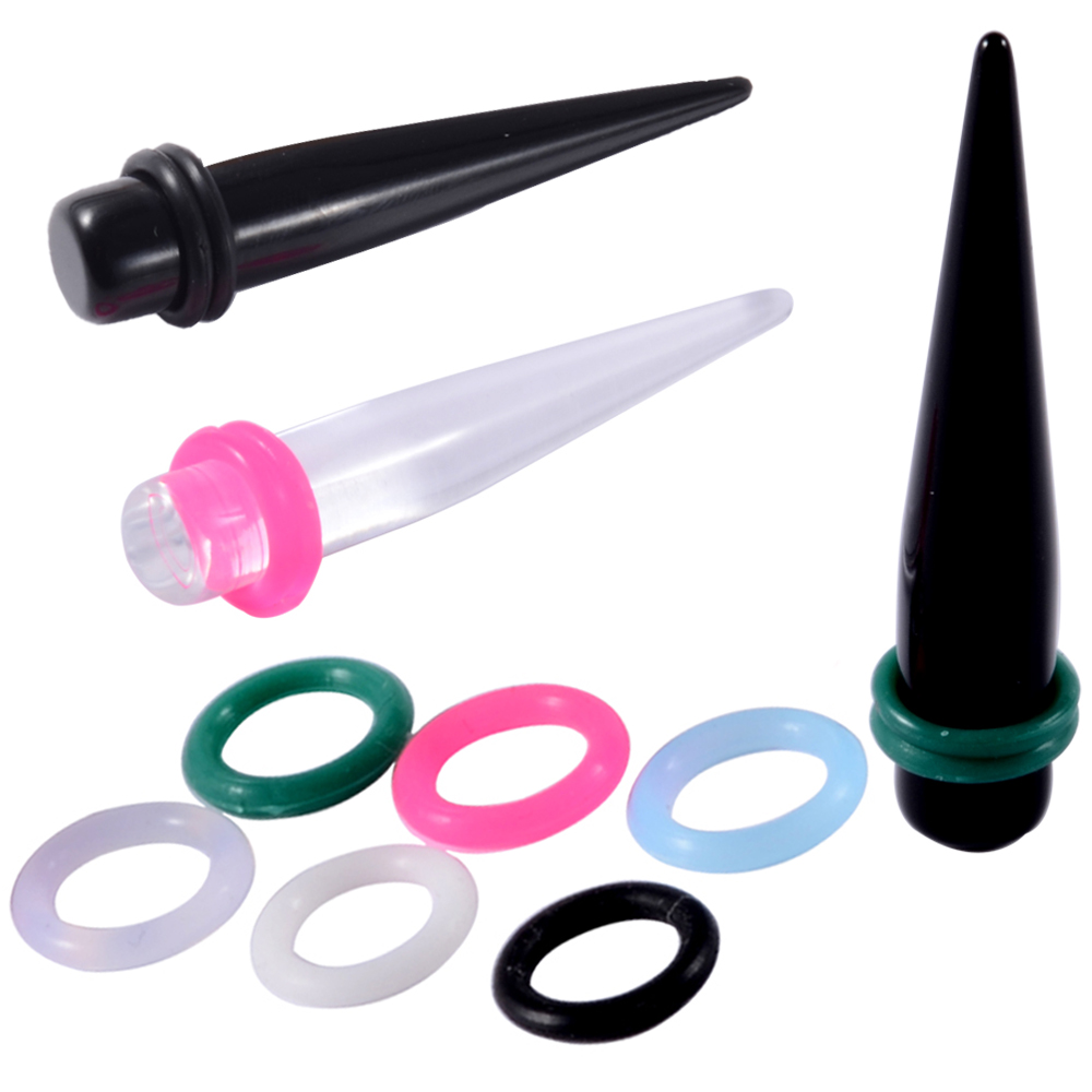 20pcs 1mm-22mm Rubber Ear Tape - Body Jewelry Gauges 评论和价格