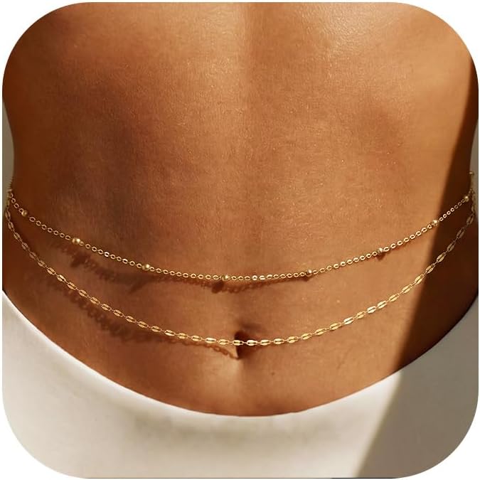 14K Gold Plated Waist Chain Wo - Body Jewelry For Sale 评论和价格