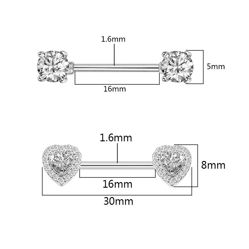 2Pcs Fashion High Quality Zirc - Body Jewelry Quality 评论和价格